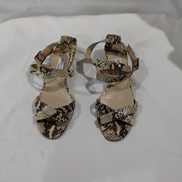 Jimmy Choo Wome's Brown and Cream Sandals with Ankle - Picture 2 of 11